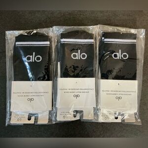 ALO 3 pairs black unisex, crew socks, size large